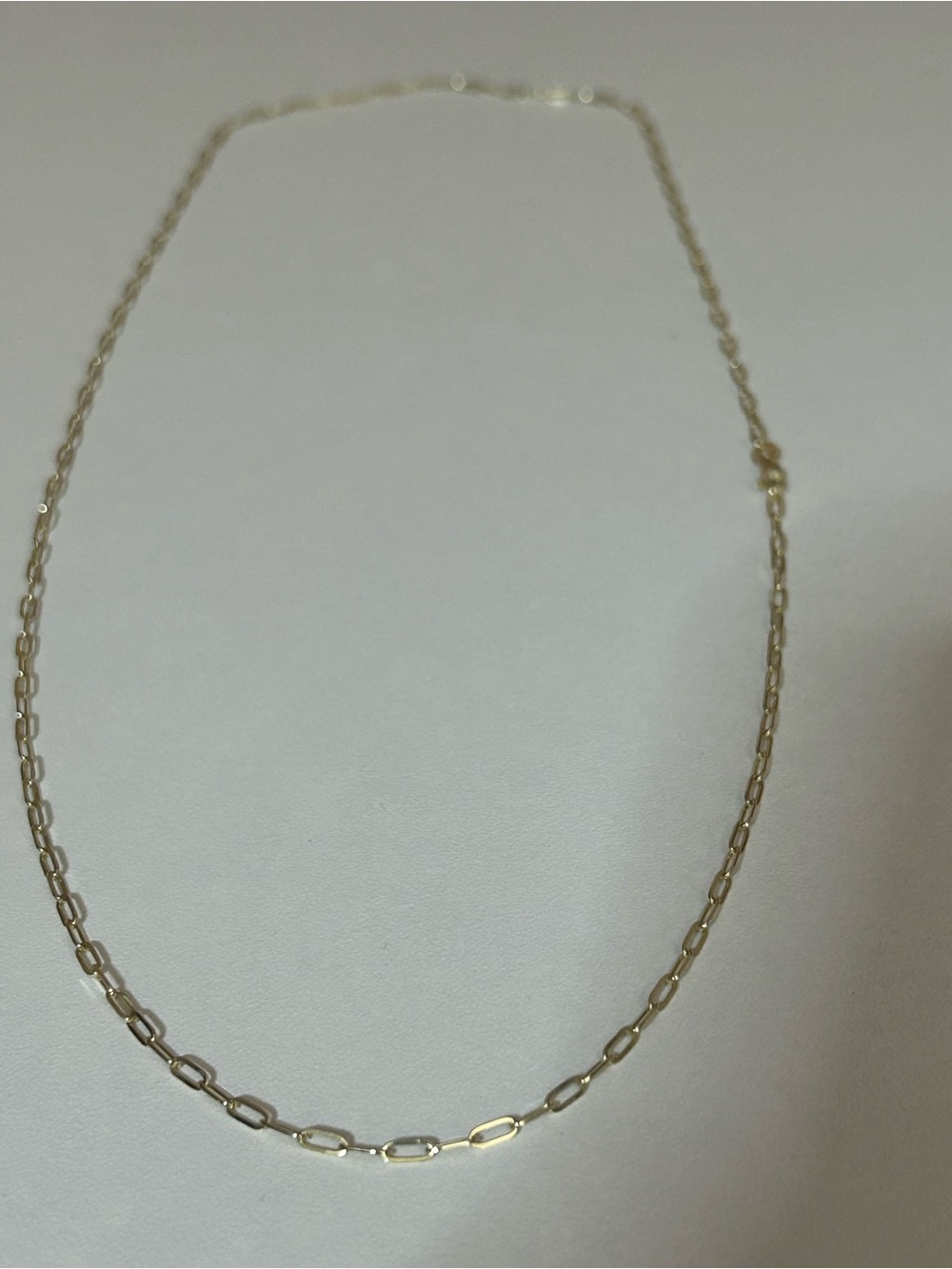 Delicate Gold Paperclip Chain Necklace - Women's Jewelry 10k 22 inches